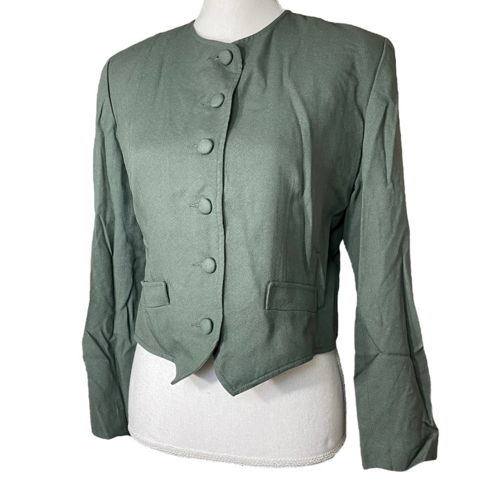 Wool Rayon Lightweight Buttoned Jacket Euc 10p 10… - image 1
